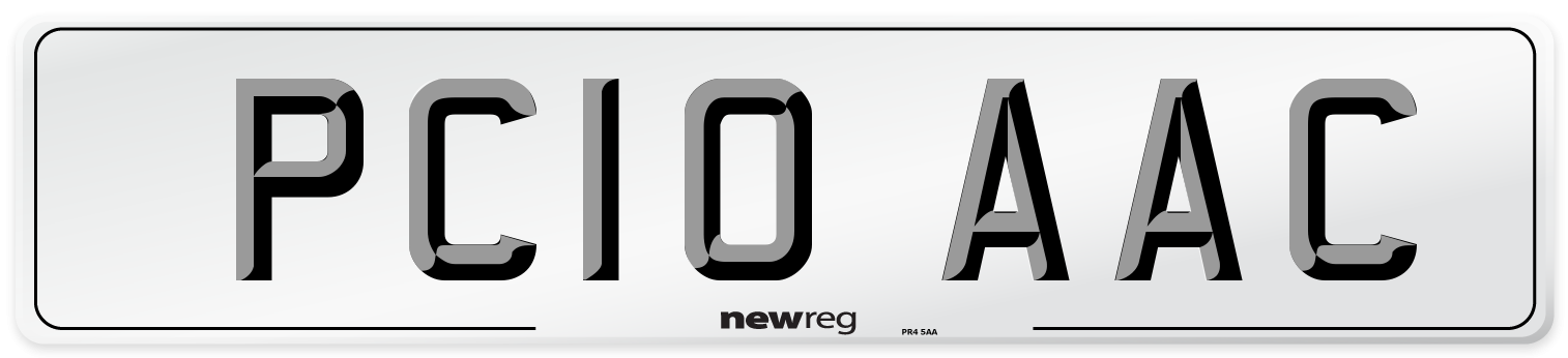 PC10 AAC Number Plate from New Reg
